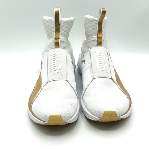 Puma Shoes - White & Gold Fierce Pumas
